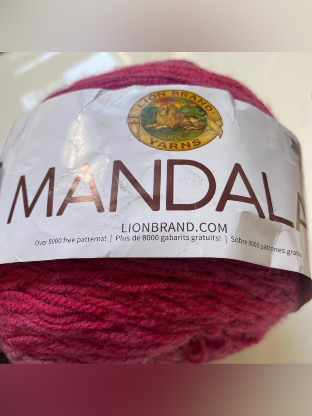 Lion Brand Mandala Yarn - Deep Pink ‘Cupid’